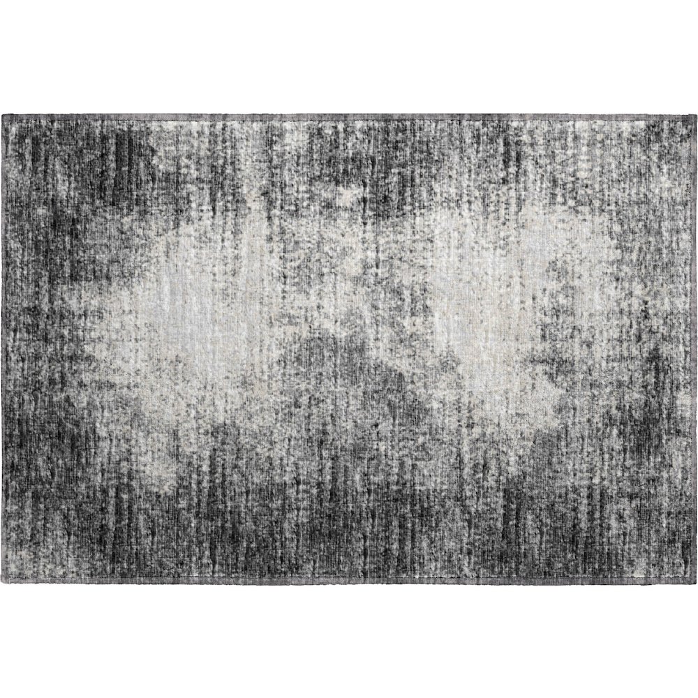 Premium Machine Washable Mayfield  Black 1'8" x 2'6" Rug. Picture 1