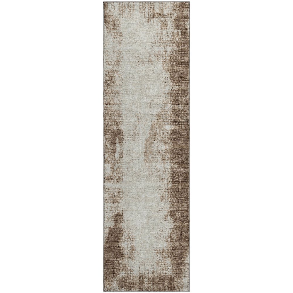 Premium Machine Washable Mayfield  Brown 2'3" x 7'6" Runner Rug. Picture 1