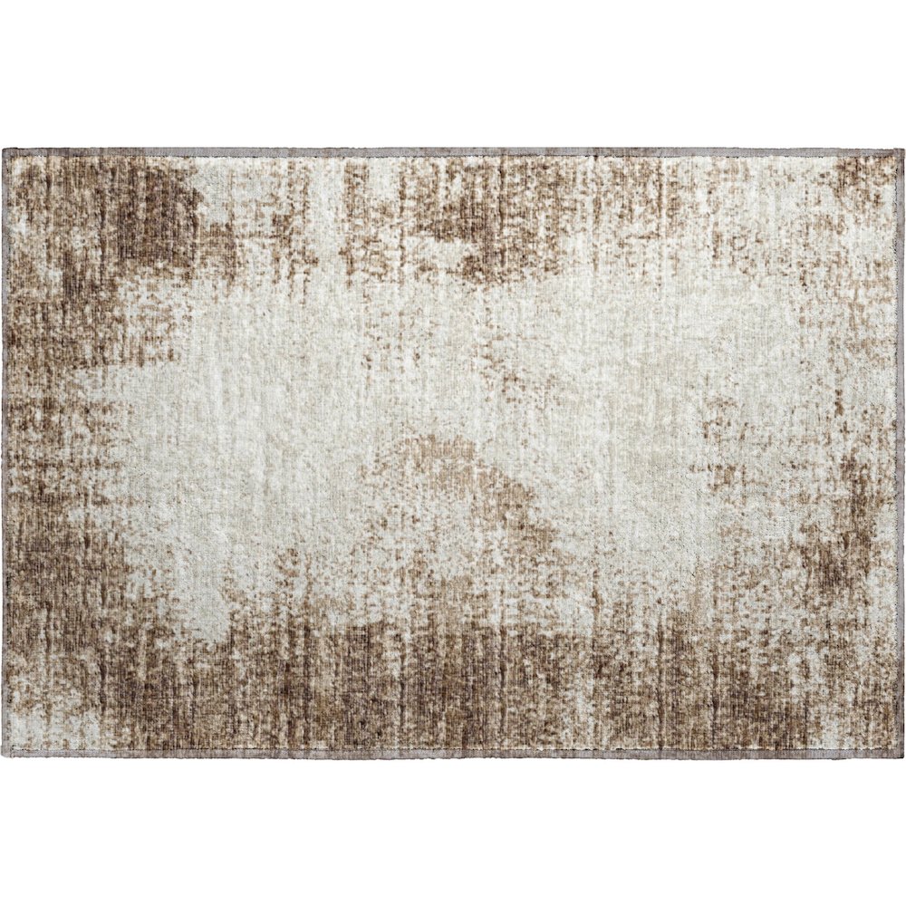 Premium Machine Washable Mayfield  Brown 1'8" x 2'6" Rug. Picture 1