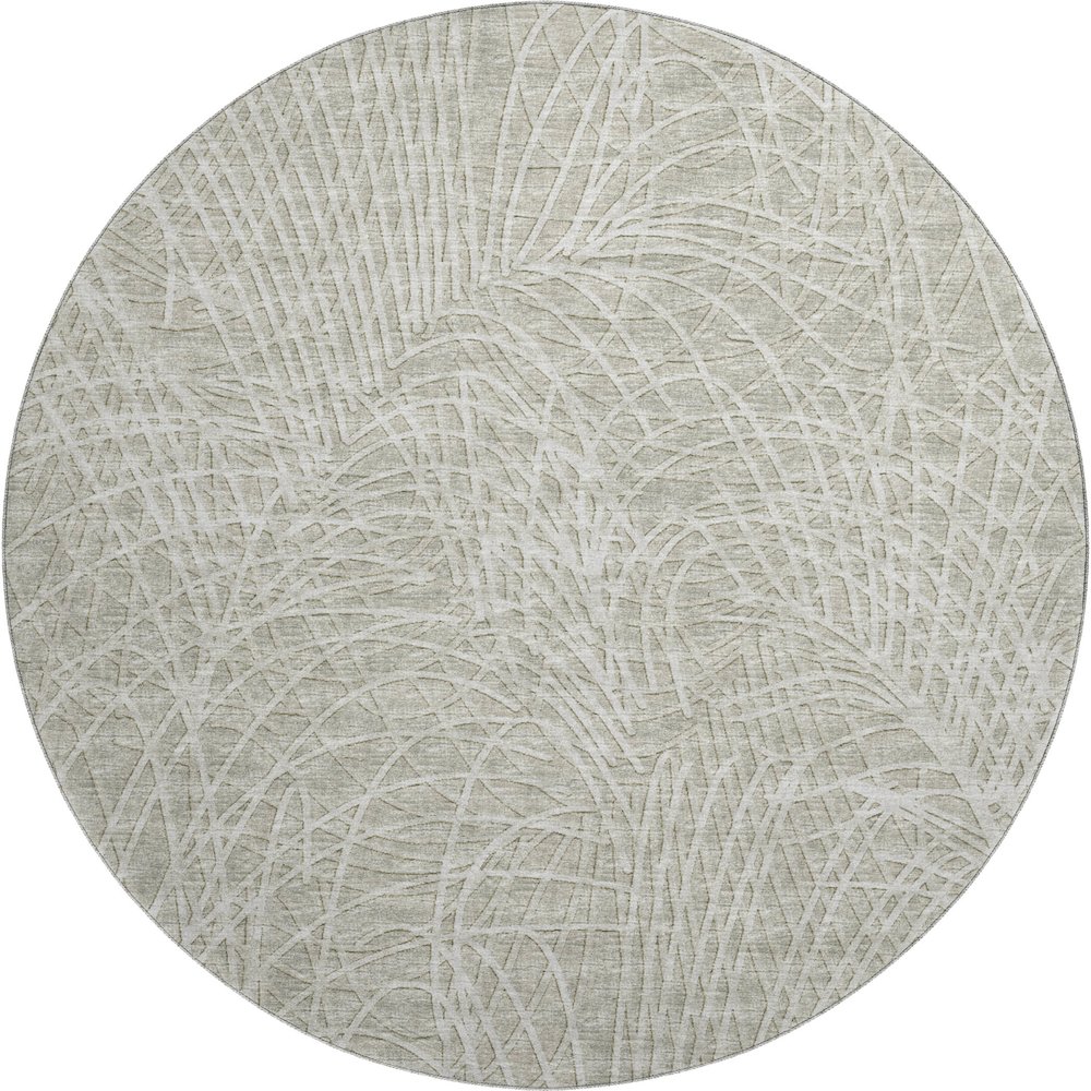 Premium Machine Washable Mayfield  Beige 8' x 8' Round Rug. Picture 1