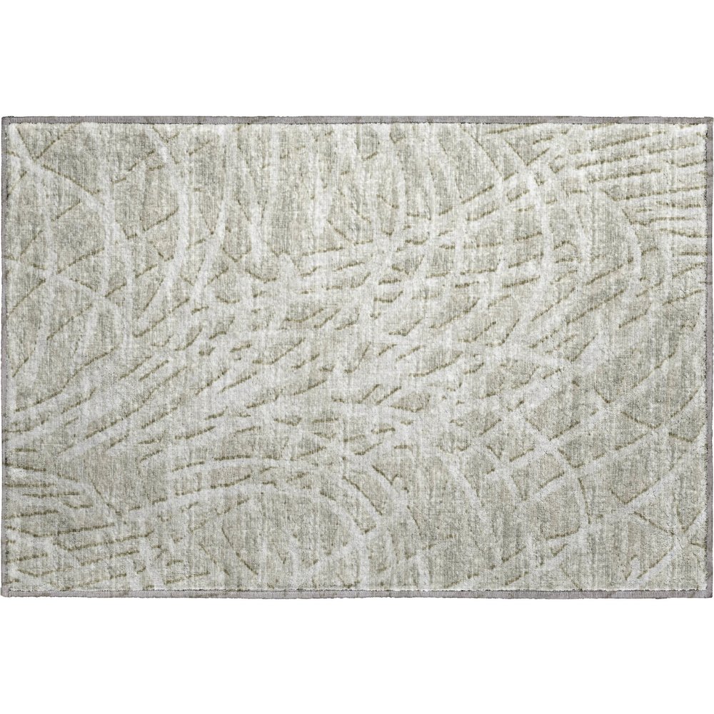 Premium Machine Washable Mayfield  Beige 1'8" x 2'6" Rug. Picture 1