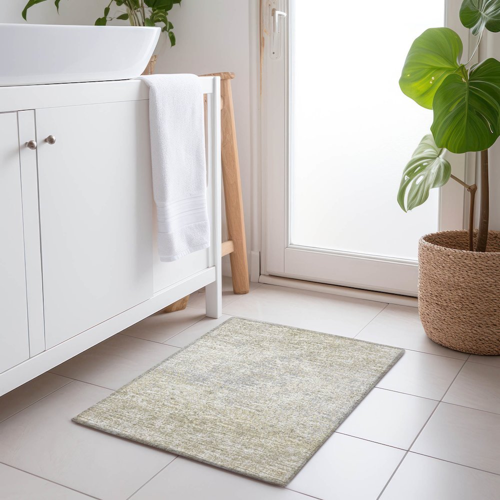 Premium Machine Washable Mayfield  Beige 1'8" x 2'6" Rug. Picture 5