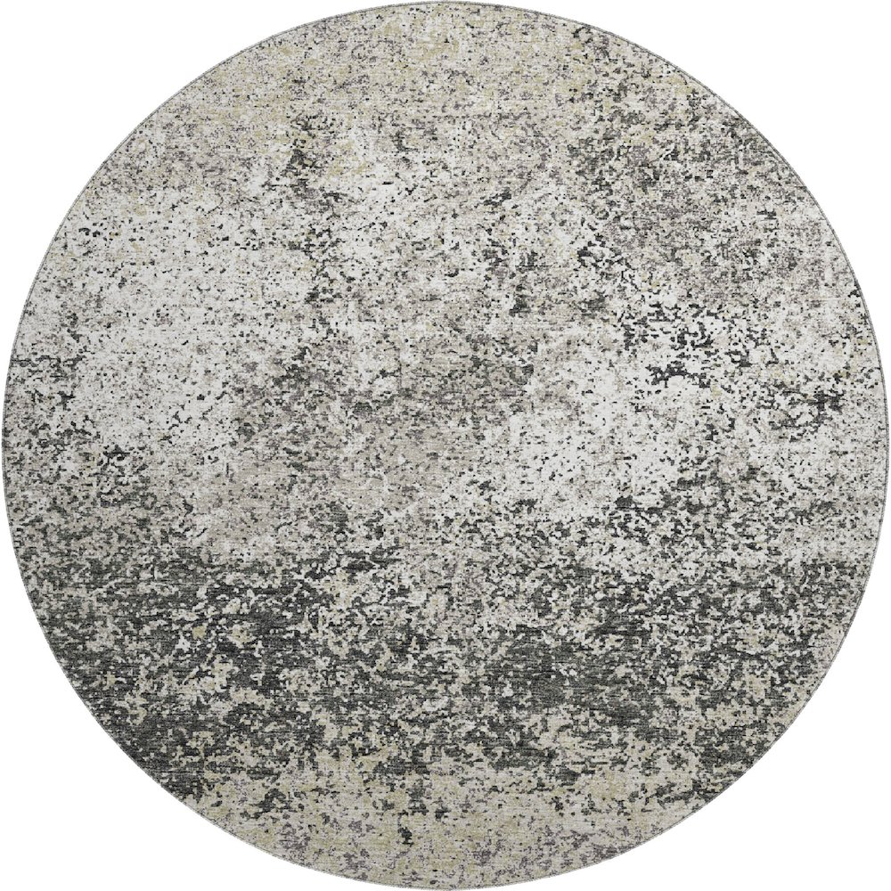 Premium Machine Washable Mayfield  Gray 8' x 8' Round Rug. Picture 1