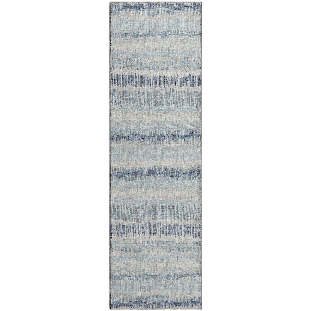 Premium Machine Washable Mayfield  Blue 2'3" x 7'6" Runner Rug. Picture 1