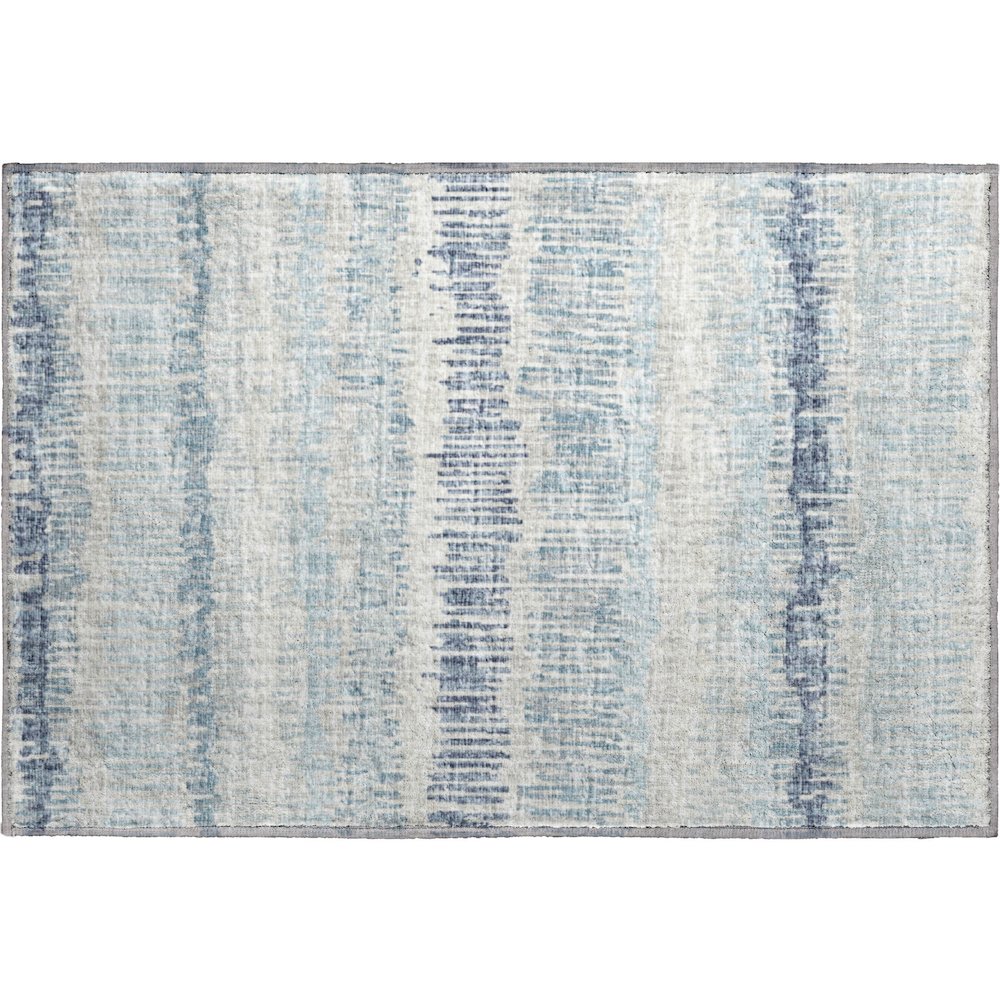 Premium Machine Washable Mayfield  Blue 1'8" x 2'6" Rug. Picture 1