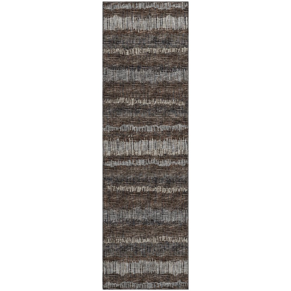 Premium Machine Washable Mayfield  Brown 2'3" x 7'6" Runner Rug. Picture 1