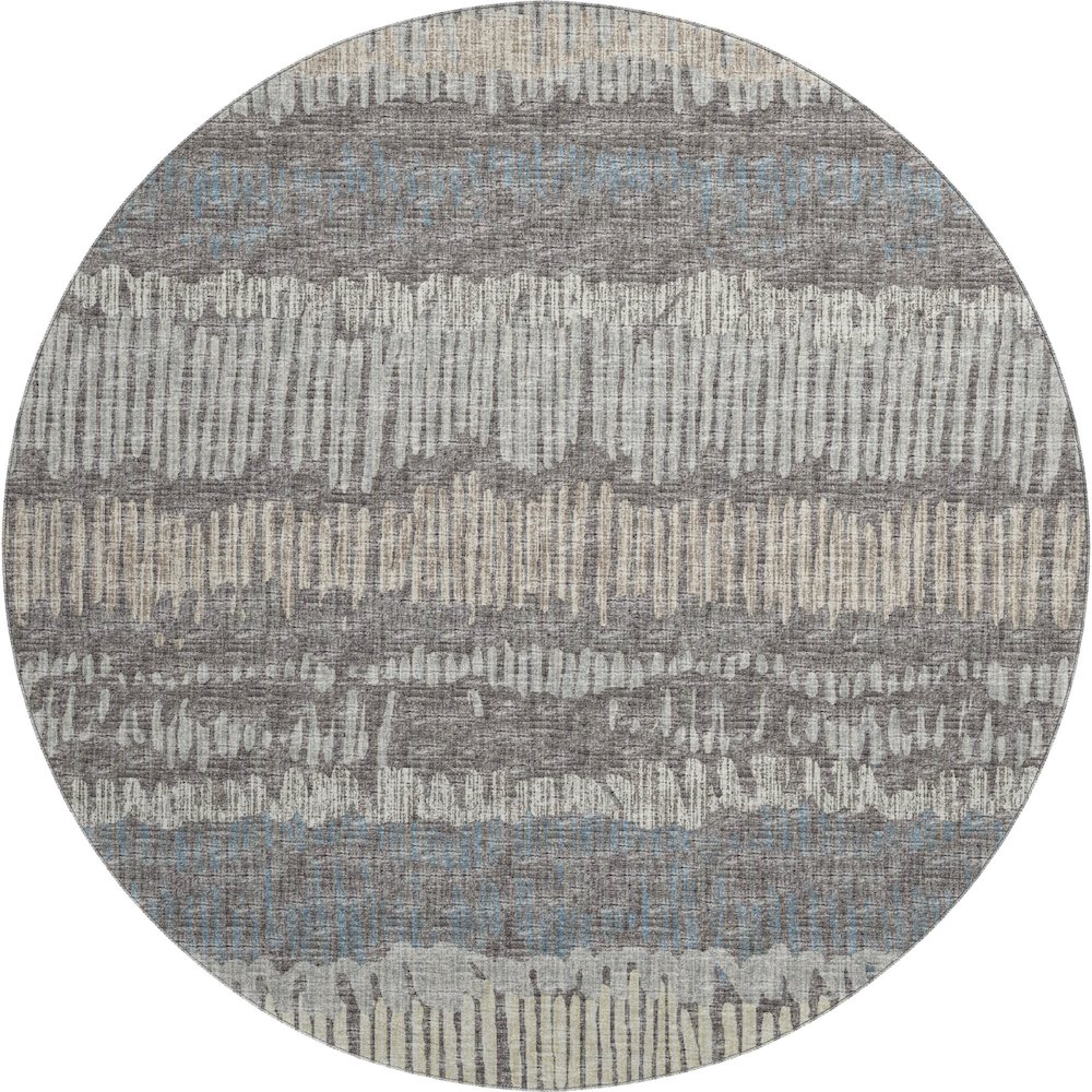 Premium Machine Washable Mayfield  Gray 8' x 8' Round Rug. Picture 1