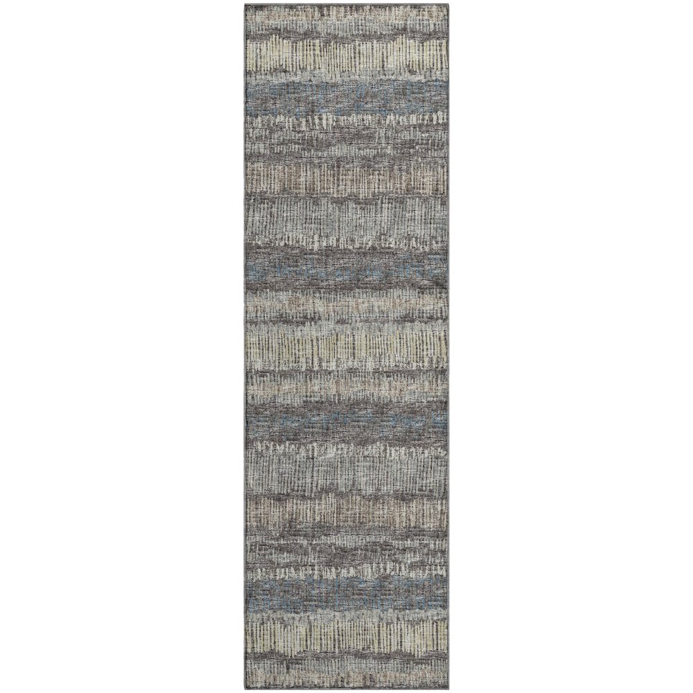 Premium Machine Washable Mayfield  Gray 2'3" x 7'6" Runner Rug. Picture 1