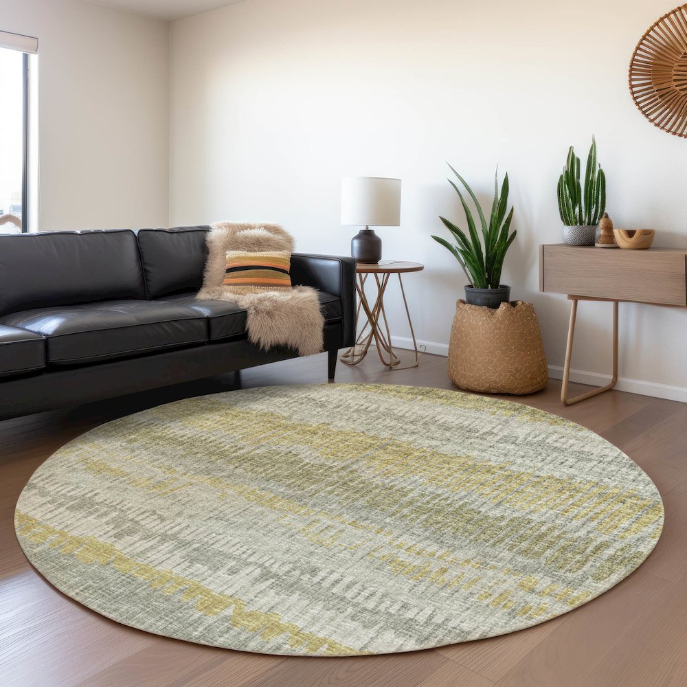 Premium Machine Washable Mayfield  Sage 8' x 8' Round Rug. Picture 5