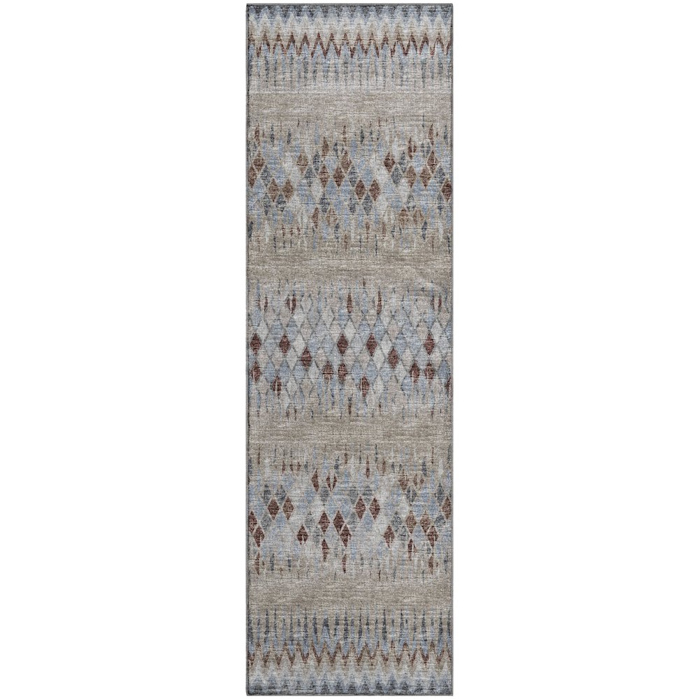 Premium Machine Washable Mayfield  Blue 2'3" x 7'6" Runner Rug. Picture 1