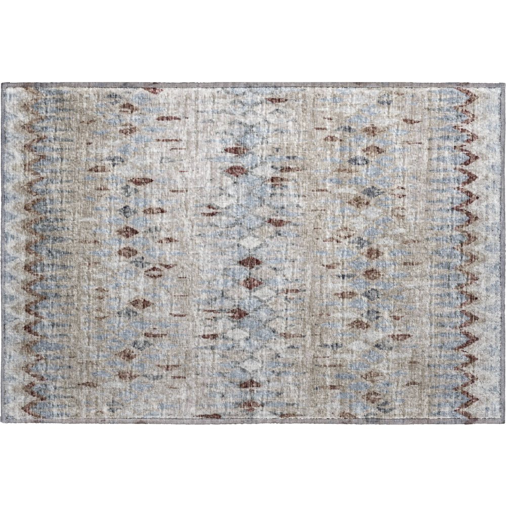 Premium Machine Washable Mayfield  Blue 1'8" x 2'6" Rug. Picture 1