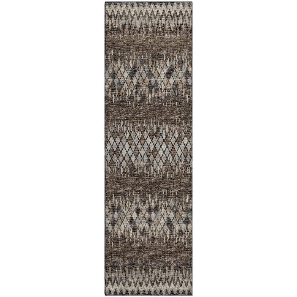 Premium Machine Washable Mayfield  Brown 2'3" x 7'6" Runner Rug. Picture 1