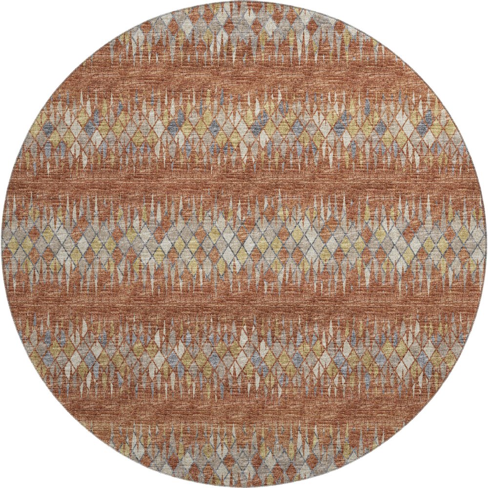 Premium Machine Washable Mayfield  Spice 8' x 8' Round Rug. Picture 1