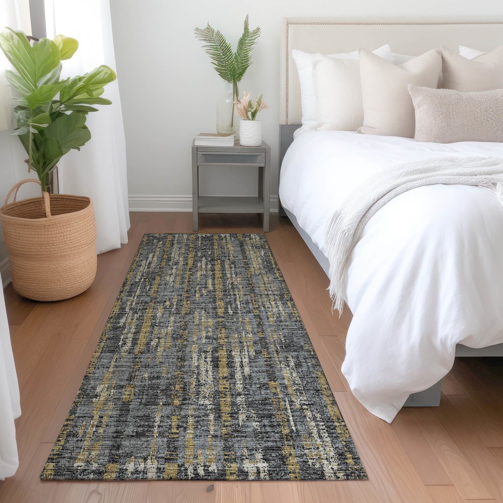 Premium Machine Washable Mayfield  Granite 2'3" x 7'6" Runner Rug. Picture 5