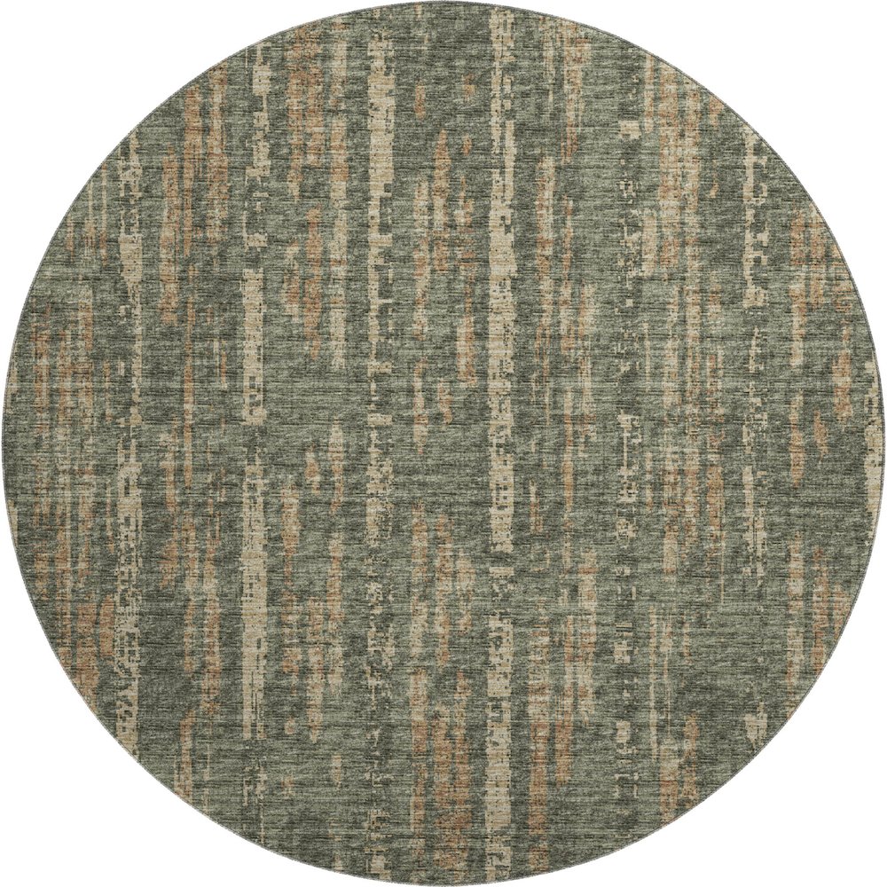 Premium Machine Washable Mayfield  Green 8' x 8' Round Rug. Picture 1
