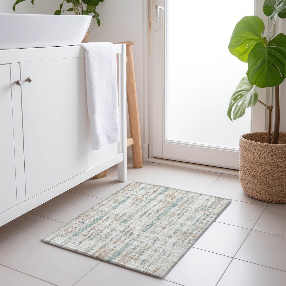 Premium Machine Washable Mayfield  Ivory 1'8" x 2'6" Rug. Picture 5