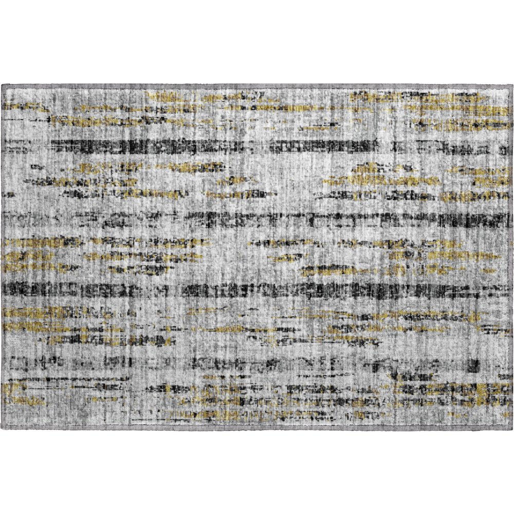 Premium Machine Washable Mayfield  Silver 1'8" x 2'6" Rug. Picture 1