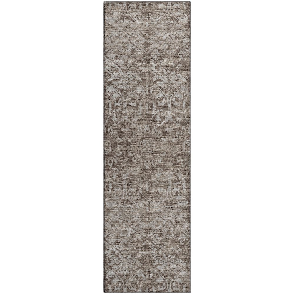 Premium Machine Washable Mayfield  Brown 2'3" x 7'6" Runner Rug. Picture 1