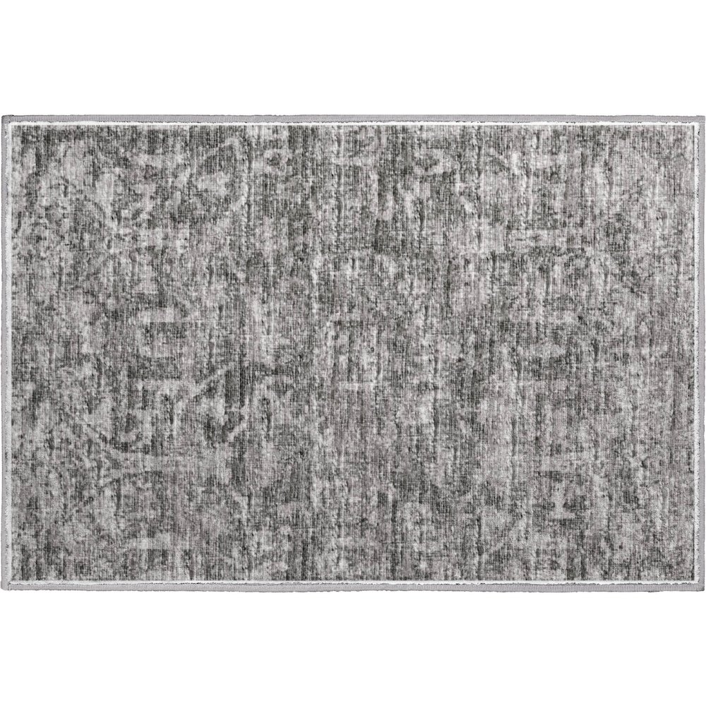 Premium Machine Washable Mayfield  Charcoal 1'8" x 2'6" Rug. Picture 1