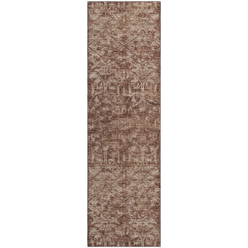 Premium Machine Washable Mayfield  Chocolate 2'3" x 7'6" Runner Rug. Picture 1