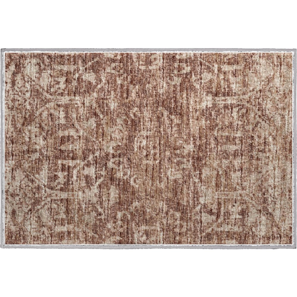 Premium Machine Washable Mayfield  Chocolate 1'8" x 2'6" Rug. Picture 1