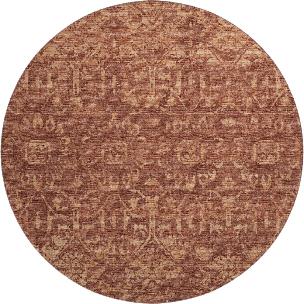Premium Machine Washable Mayfield  Clay 8' x 8' Round Rug. Picture 1