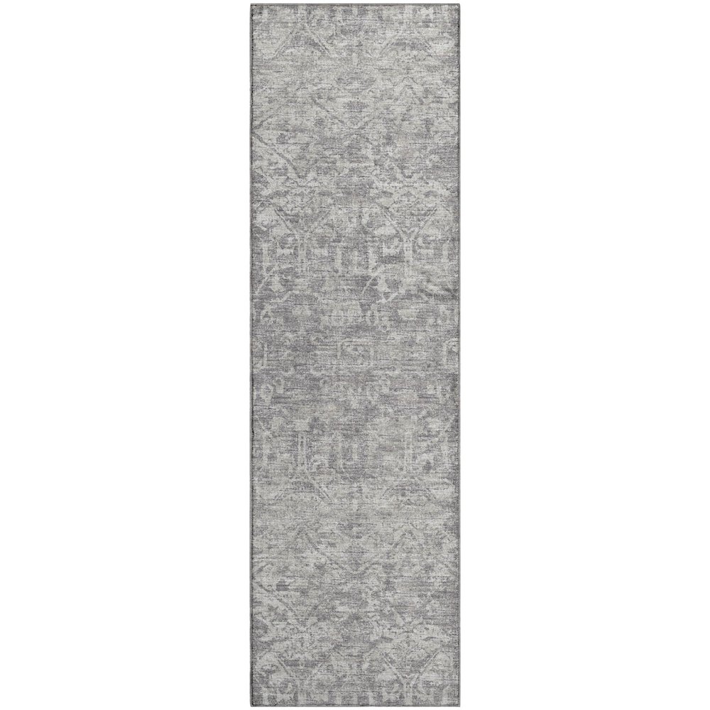 Premium Machine Washable Mayfield  Gray 2'3" x 7'6" Runner Rug. Picture 1