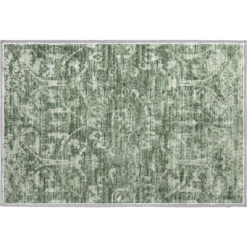 Premium Machine Washable Mayfield  Green 1'8" x 2'6" Rug. Picture 1