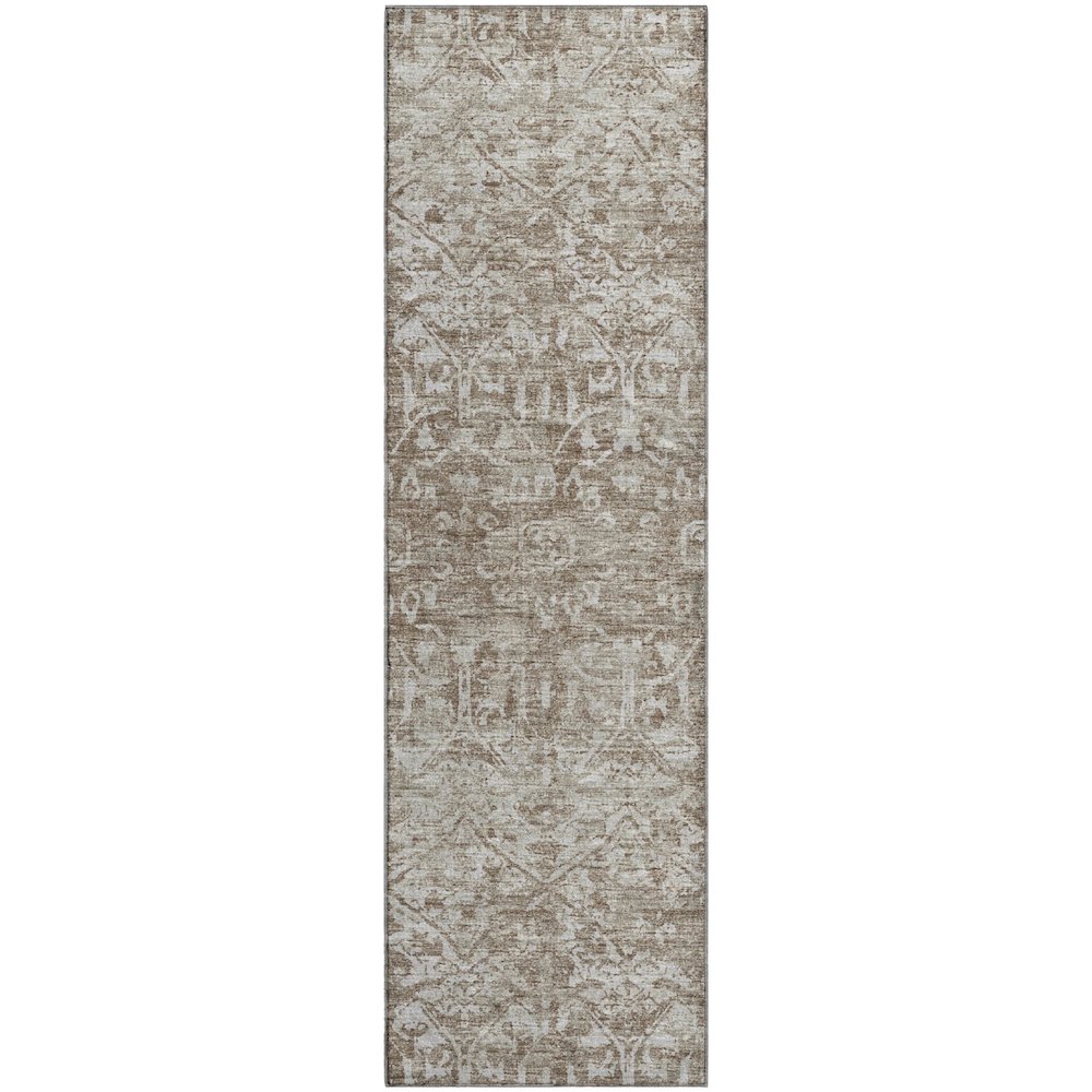 Premium Machine Washable Mayfield  Taupe 2'3" x 7'6" Runner Rug. Picture 1