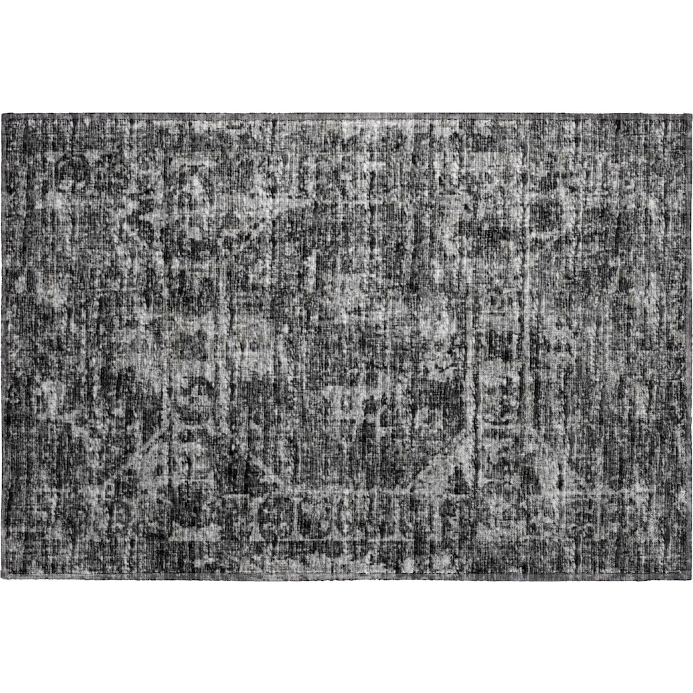 Premium Machine Washable Mayfield  Black 1'8" x 2'6" Rug. Picture 1