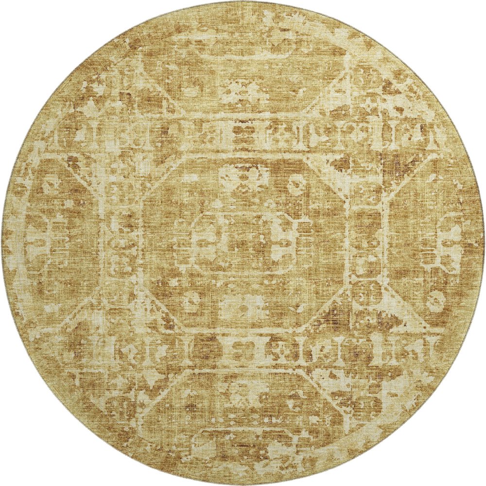 Premium Machine Washable Mayfield  Gilded 8' x 8' Round Rug. Picture 1