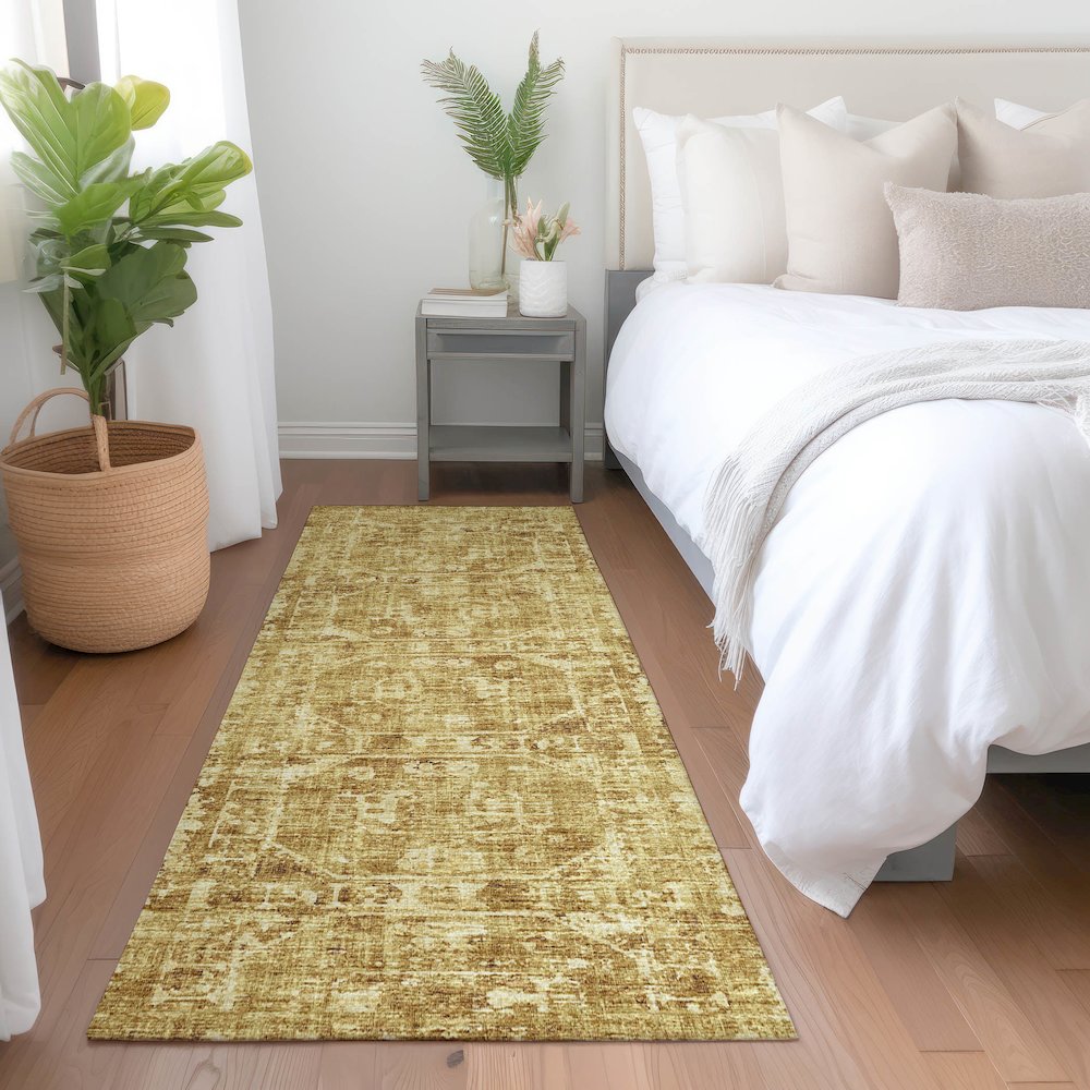 Premium Machine Washable Mayfield  Gilded 2'3" x 7'6" Runner Rug. Picture 5