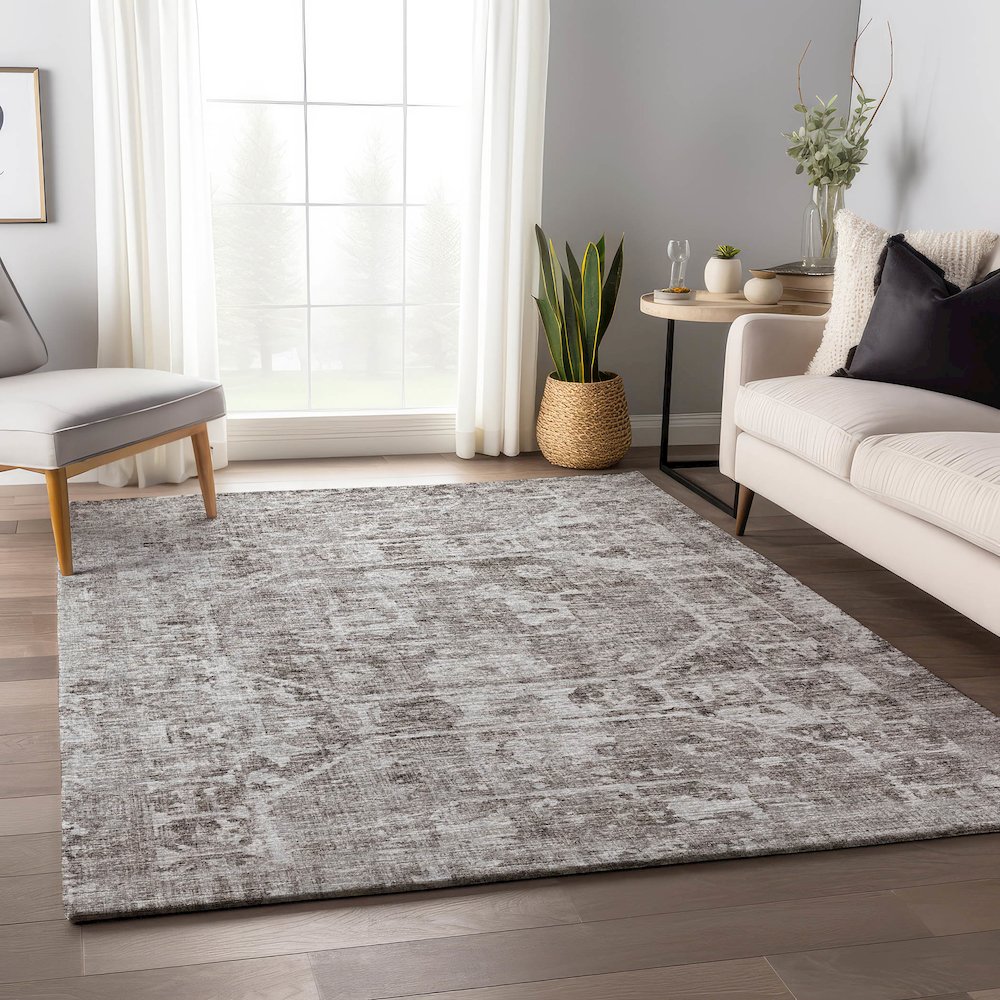 Premium Machine Washable Mayfield  Mocha 2'6" x 3'10" Rug. Picture 5