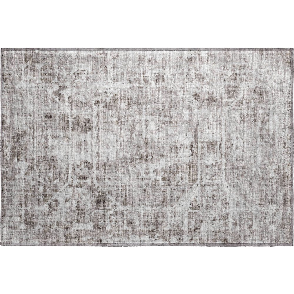 Premium Machine Washable Mayfield  Mocha 1'8" x 2'6" Rug. Picture 1
