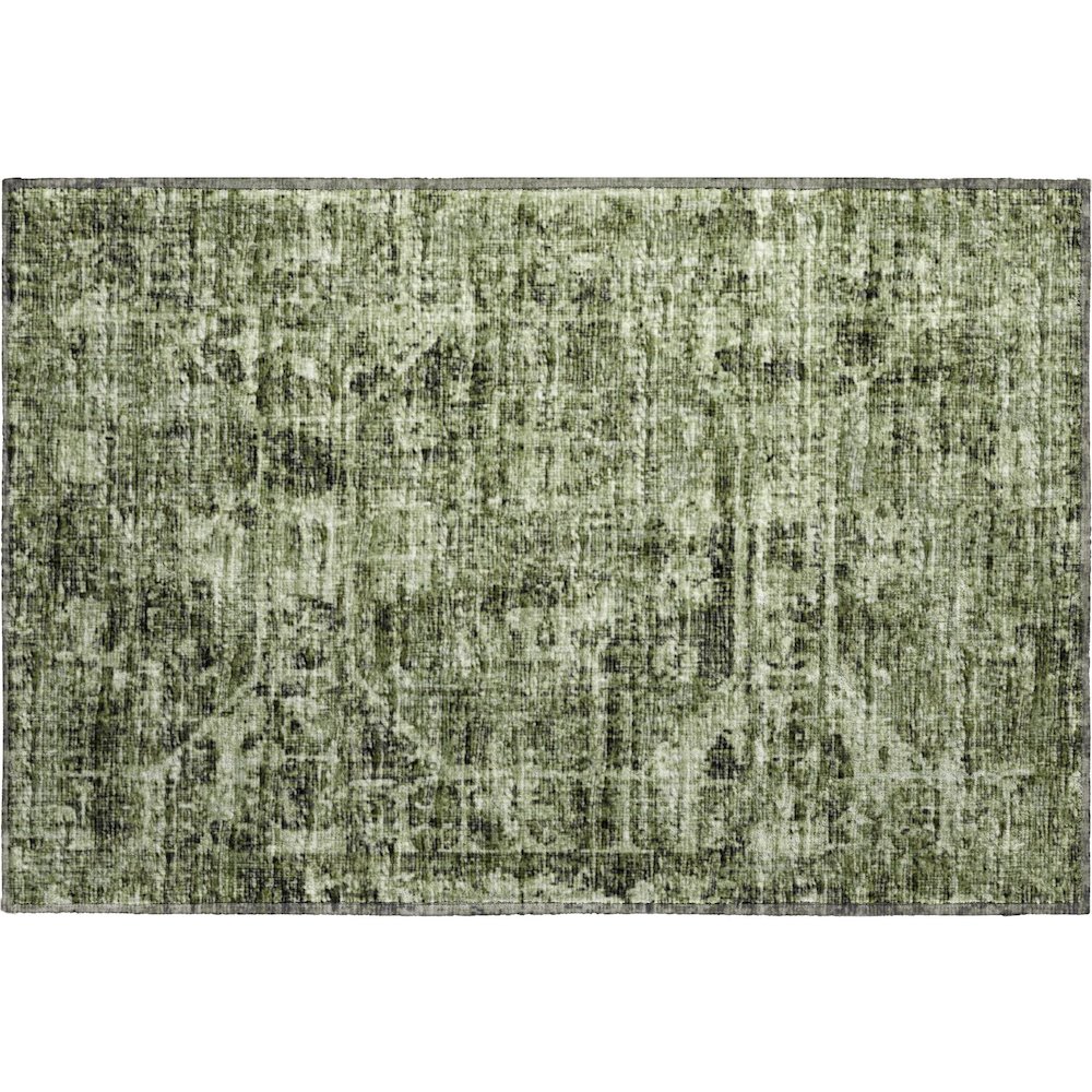 Premium Machine Washable Mayfield  Olive 1'8" x 2'6" Rug. Picture 1