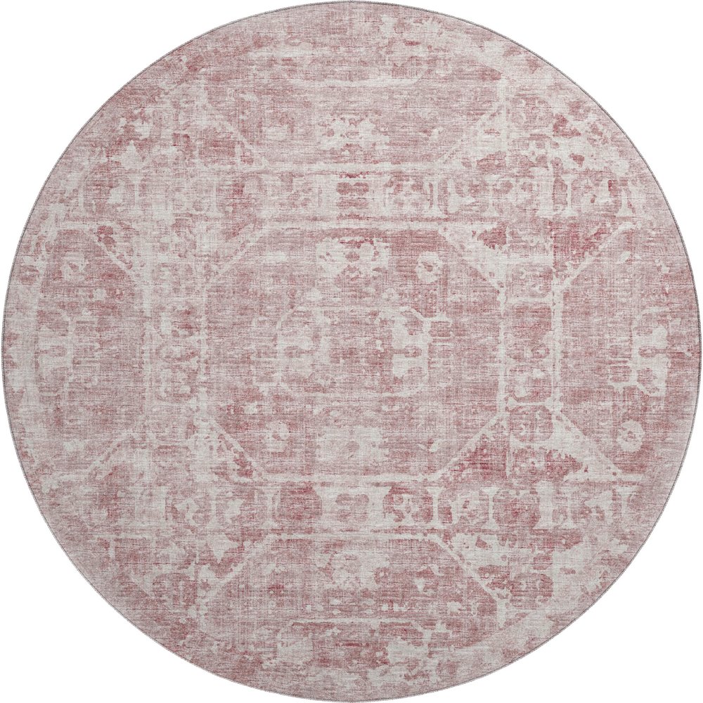 Premium Machine Washable Mayfield  Pink 8' x 8' Round Rug. Picture 1