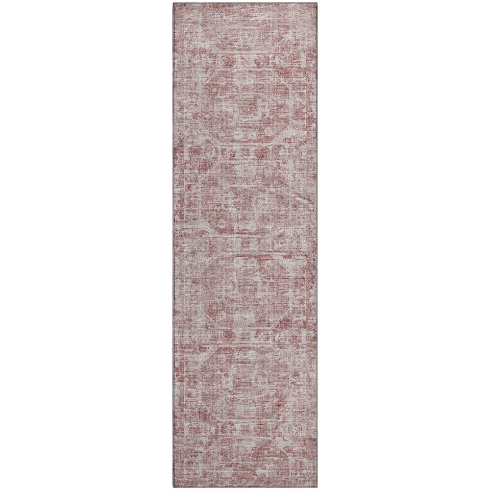 Premium Machine Washable Mayfield  Pink 2'3" x 7'6" Runner Rug. Picture 1
