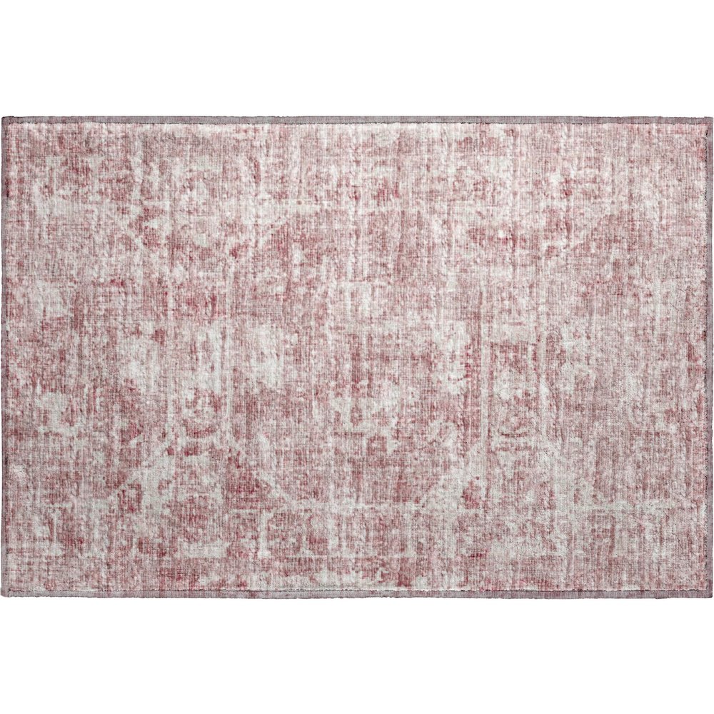 Premium Machine Washable Mayfield  Pink 1'8" x 2'6" Rug. Picture 1