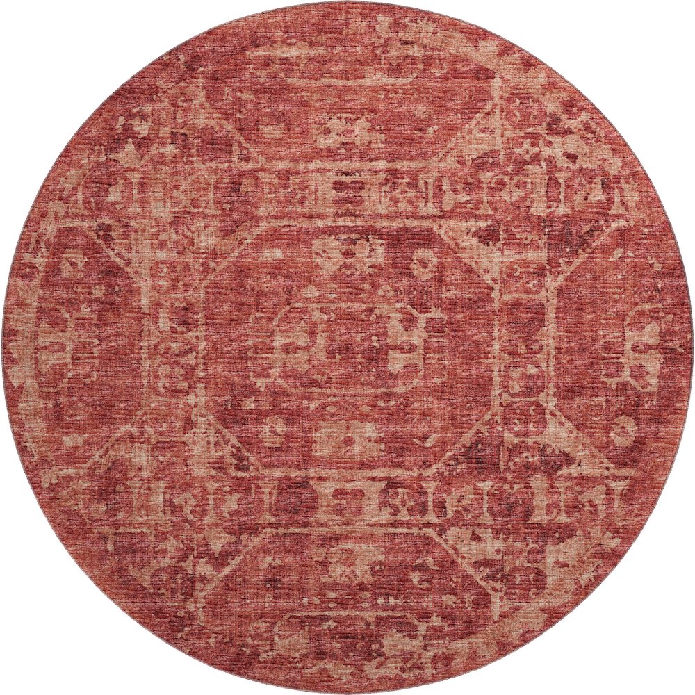 Premium Machine Washable Mayfield  Spice 8' x 8' Round Rug. Picture 1
