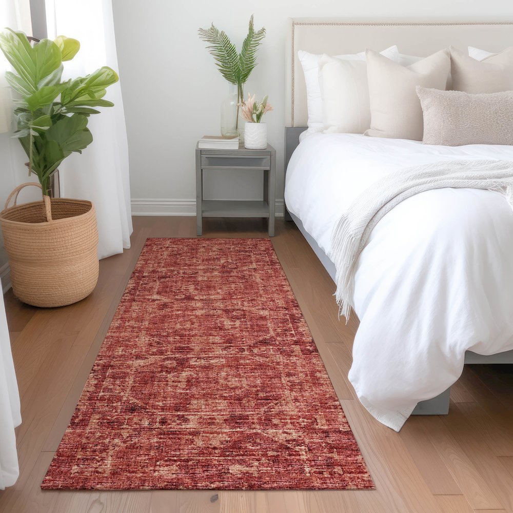 Premium Machine Washable Mayfield  Spice 2'3" x 7'6" Runner Rug. Picture 5