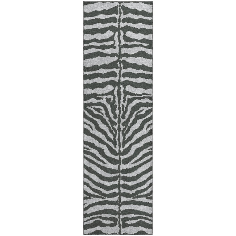 Premium Machine Washable Mayfield  Gray 2'3" x 7'6" Runner Rug. Picture 1