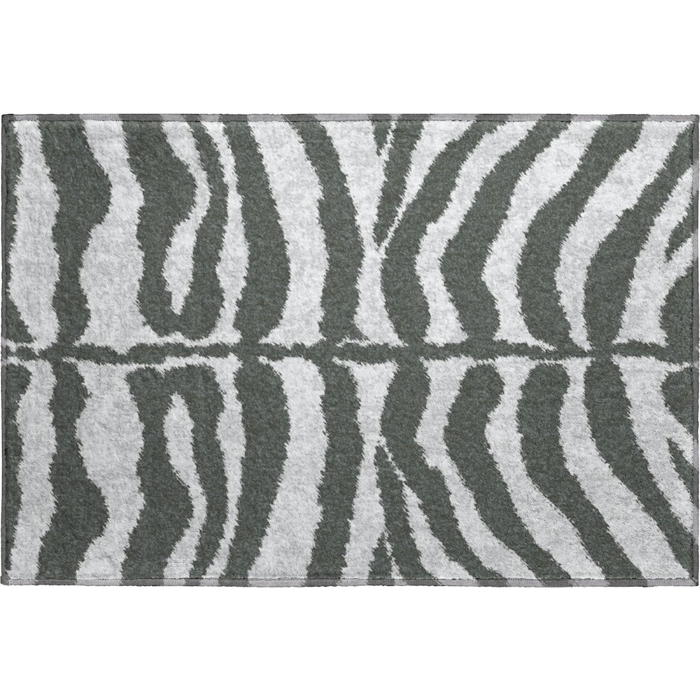 Premium Machine Washable Mayfield  Gray 1'8" x 2'6" Rug. Picture 1