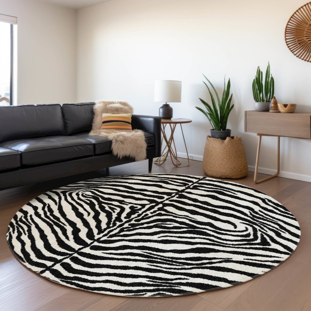 Premium Machine Washable Mayfield  Pearl 8' x 8' Round Rug. Picture 5
