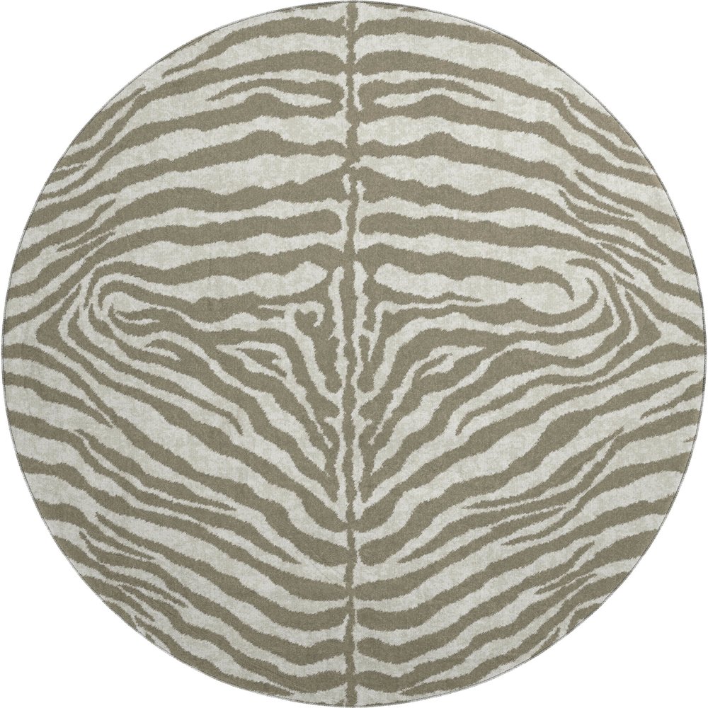 Premium Machine Washable Mayfield  Taupe 8' x 8' Round Rug. Picture 1