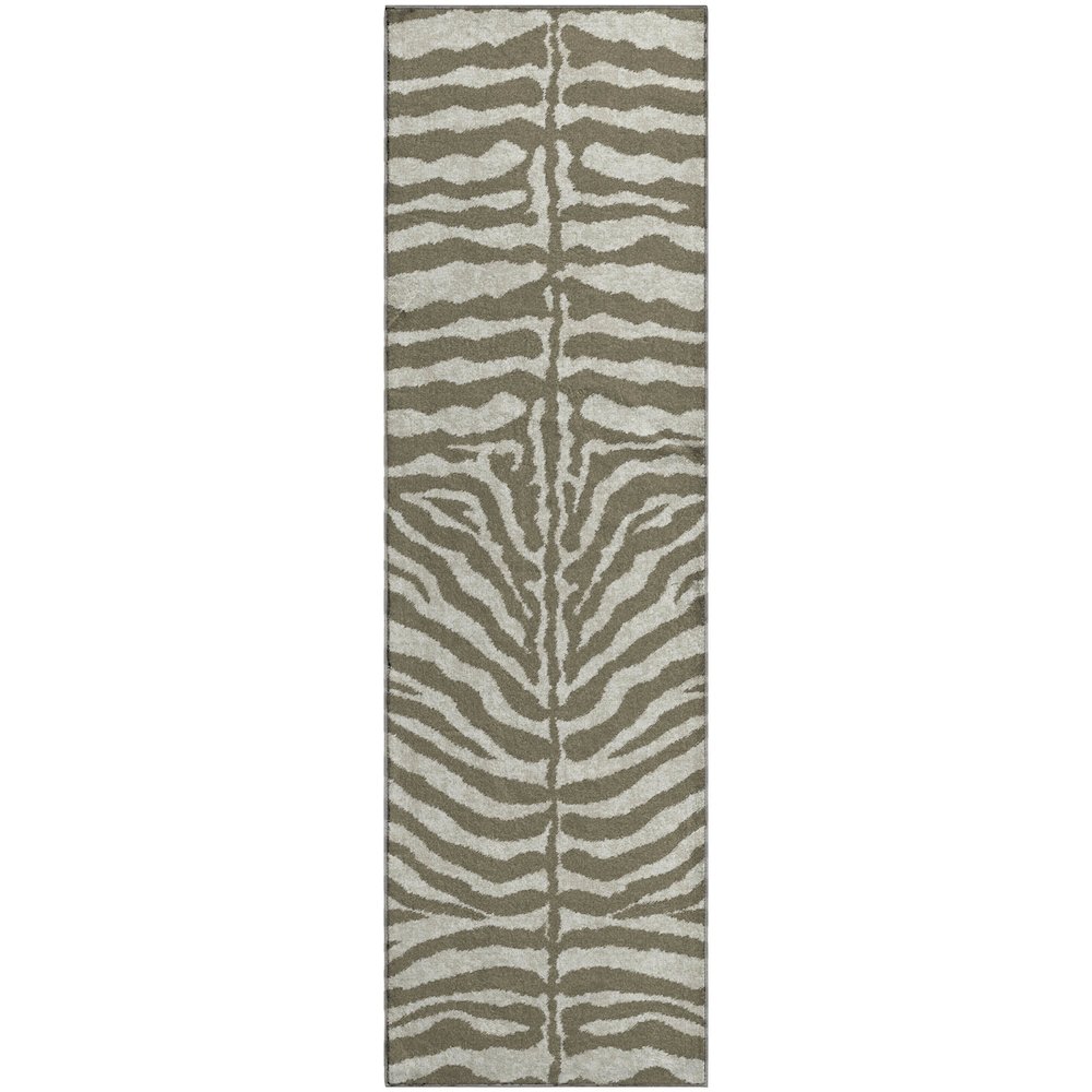 Premium Machine Washable Mayfield  Taupe 2'3" x 7'6" Runner Rug. Picture 1