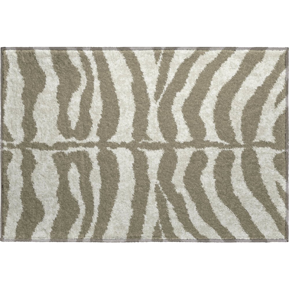 Premium Machine Washable Mayfield  Taupe 1'8" x 2'6" Rug. Picture 1