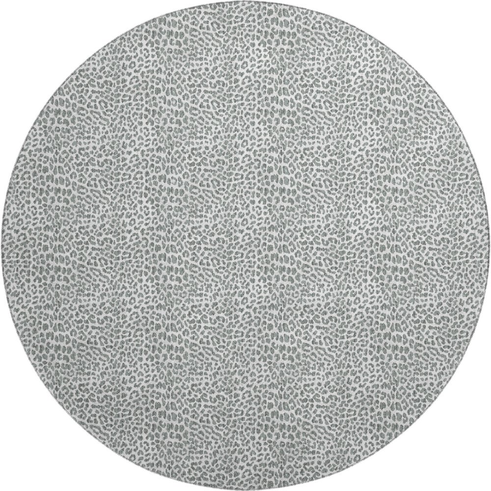 Premium Machine Washable Mayfield  Gray 8' x 8' Round Rug. Picture 1