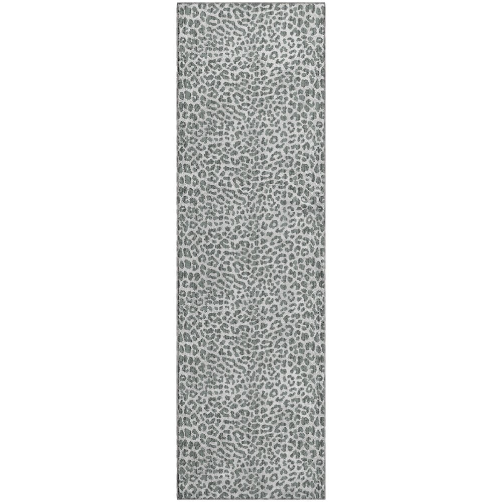 Premium Machine Washable Mayfield  Gray 2'3" x 7'6" Runner Rug. Picture 1
