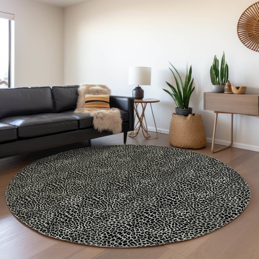 Premium Machine Washable Mayfield  Shadow 8' x 8' Round Rug. Picture 5