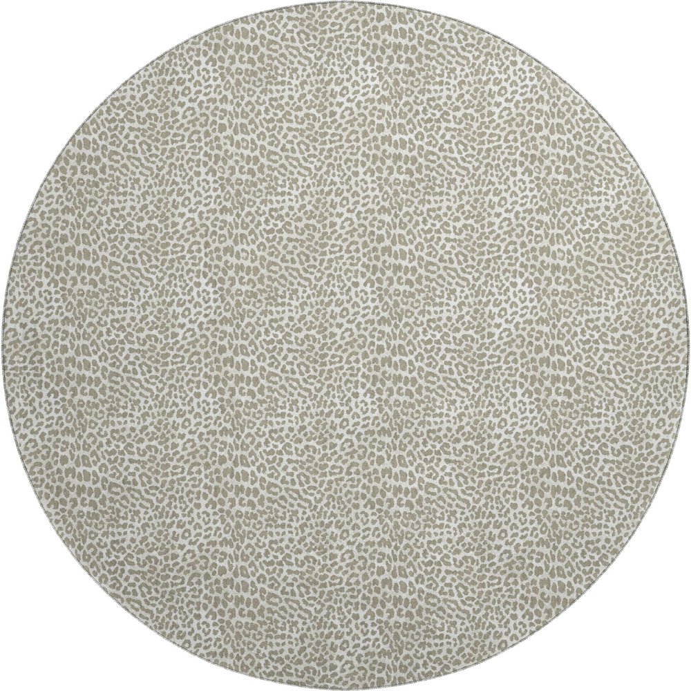 Premium Machine Washable Mayfield  Taupe 8' x 8' Round Rug. Picture 1